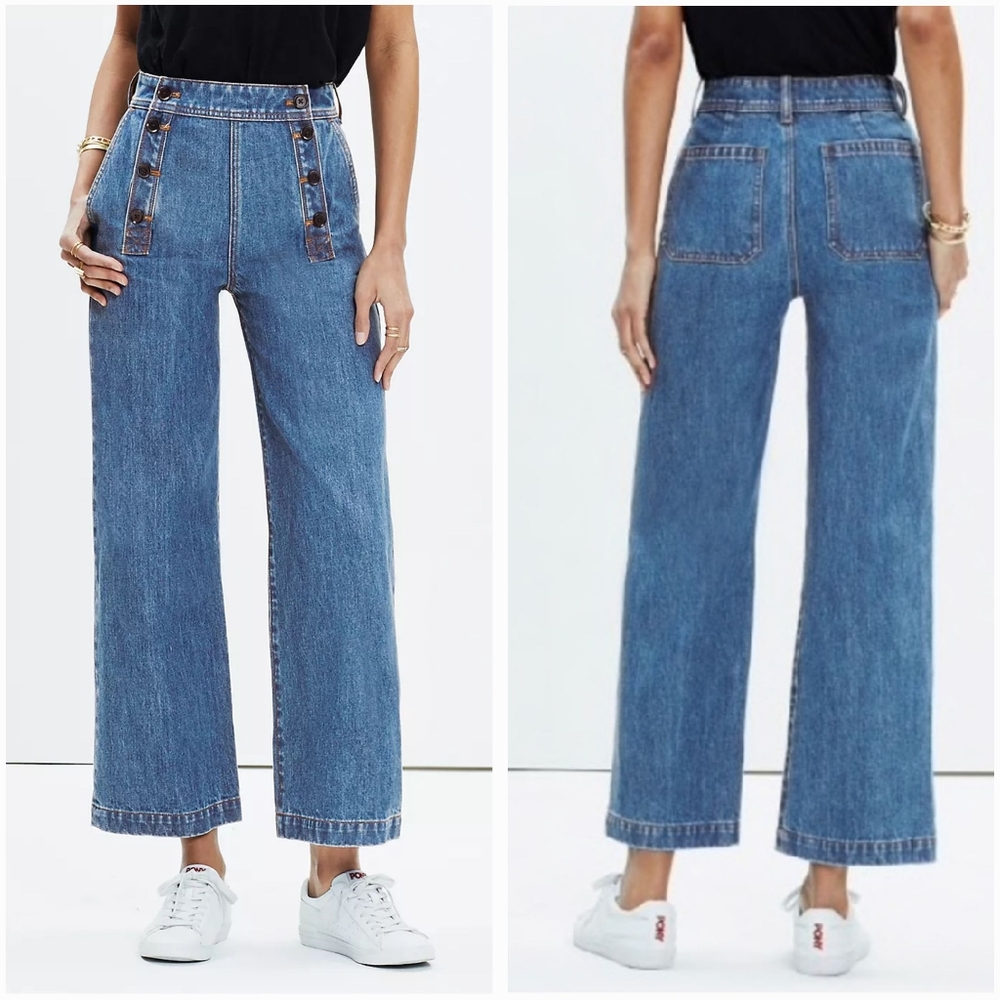 Madewell Rivet & Thread Sailor Wide-Leg Crop Jeans size 31